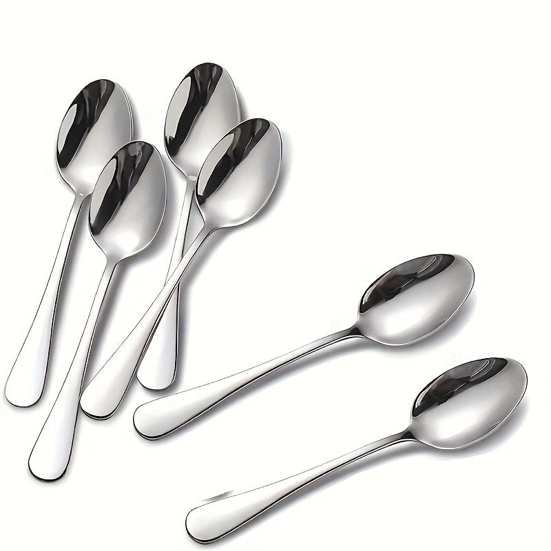 6/12 cucharitas, cucharas para té, cucharitas para café, cucharas de acero inoxidable, cucharas para postres, para hogar, restaurante, cafetería o fiestas, cubiertos