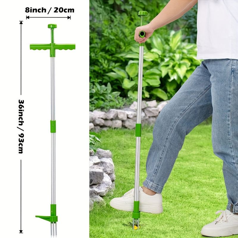 1 pieza de desmalezador vertical de aluminio, herramienta manual de desmalezamiento, desmalezador de jardín de metal, utensilio cómodo para cavar, herramienta manual de jardinería, no requiere electricidad ni batería, herramienta de jardinería para desma