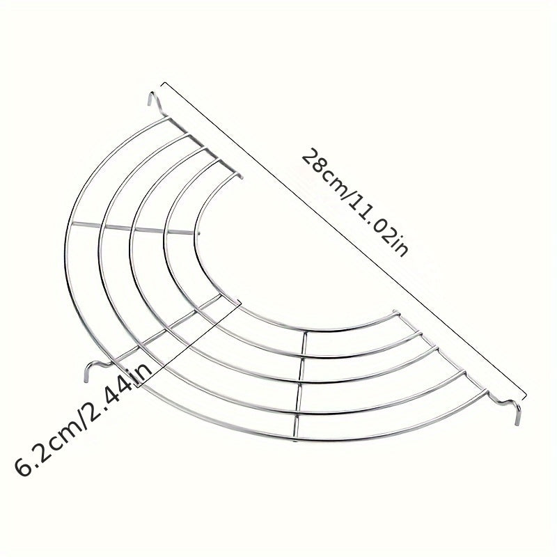 Rejilla Semicircular Versátil de Acero Inoxidable 304 para BBQ, Freír y Cocinar al Vapor - Diseño de Drenaje de Aceite e Isolación