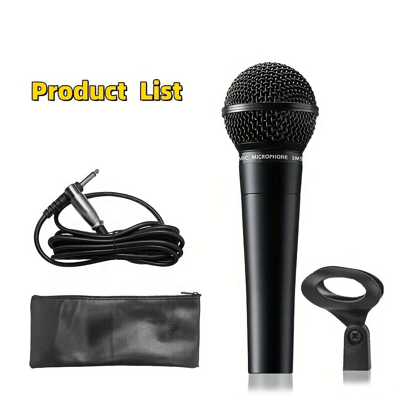 Micrófono Profesional de Alta Resistencia con Malla Metálica - Ideal para Actuaciones en Vivo, Grabación en Estudio, Podcasts y Streaming - Compatible con Karaoke, Mezcladores e Interfaces de Audio - Sin Necesidad de Batería/Energía, Conector 6.35mm, Dis