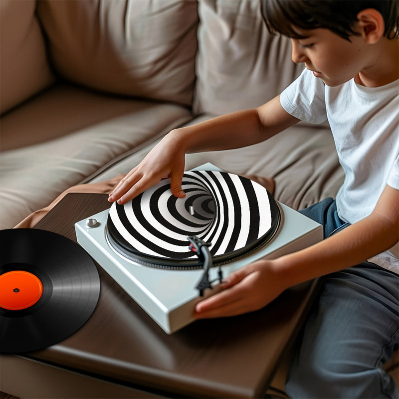 Alfombrilla Espiral Visual Musical Personalizada para Tocadiscos, 12 Pulgadas de Grosor 3mm – Reduce Ruido y Polvo para Mejora la Calidad del Sonido, Ideal para Prevenir Estática y Definición de Bajos