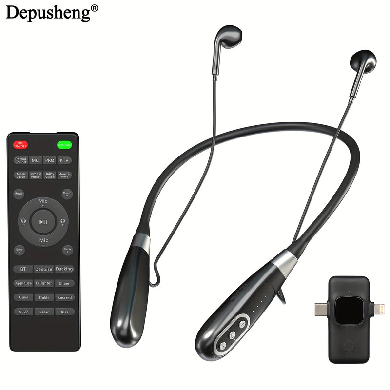 Conjunto de auriculares inalámbricos Depusheng, auriculares deportivos inalámbricos de alta calidad, con micrófono 3 en 1 y receptor, reducción de ruido, larga vida de la batería - Ideal para transmisiones en vivo, juegos y deportes.