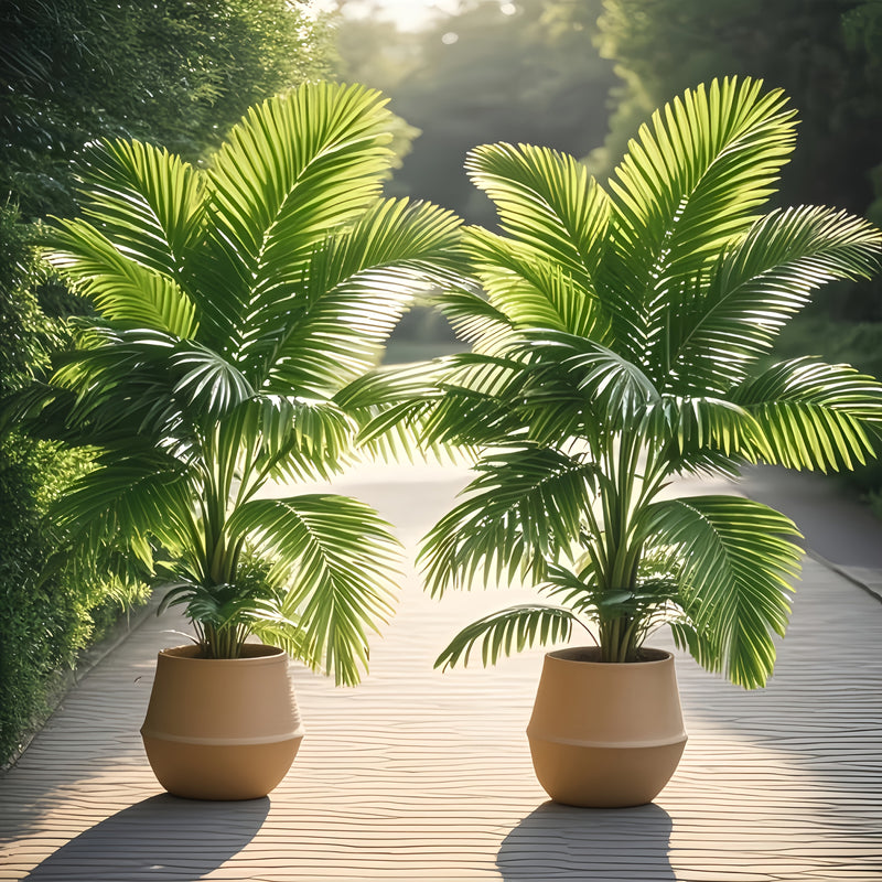 Juego de 2 palmeras artificiales tropicales de gran tamaño de 127 cm - Hojas verdes vibrantes, decoración duradera de plástico para interiores y exteriores, adecuada para Navidad, Acción de Gracias, Día de la Madre, Domingo de Ramos | No se necesita rega
