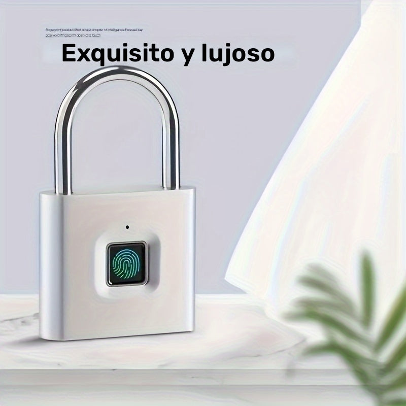 Candado inteligente portátil con huella digital, carga USB, resistente al óxido, solución antirrobo sin llave para equipaje y maletas
