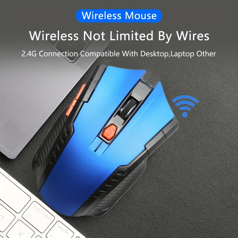 Ratón de Juego Inalámbrico BalanceFit 2.4G con Receptor USB, Diseño Ergonómico, 6 Botones, Baja Latencia, Rendimiento Suave y Estable para PC, Portátil, Oficina y Juegos - Rojo y Negro (Batería No Incluida), Ratón de Oficina | Diseño Elegante del Ratón |