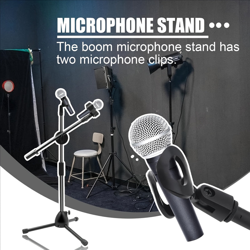 Soporte de Micrófono Ajustable para Erhu, Guitarra y Sonido en Vivo - Base Trípode Metálica Resistente con Diseño Plegable, Patas de Goma & Brazo Telescópico (45-75cm, ), Equipo de Grabación de Estudio, Construcción Robusta, Profesionalismo Musical