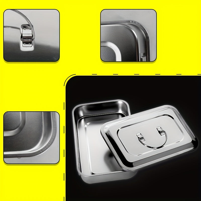 Un paquete, dos paquetes - Material de acero inoxidable, caja de instrumentos de nueve pulgadas, caja de instrumentos con o sin agujeros, adecuada para y almacenamiento de herramientas de uñas, tatuajes, herramientas dentales, etc.