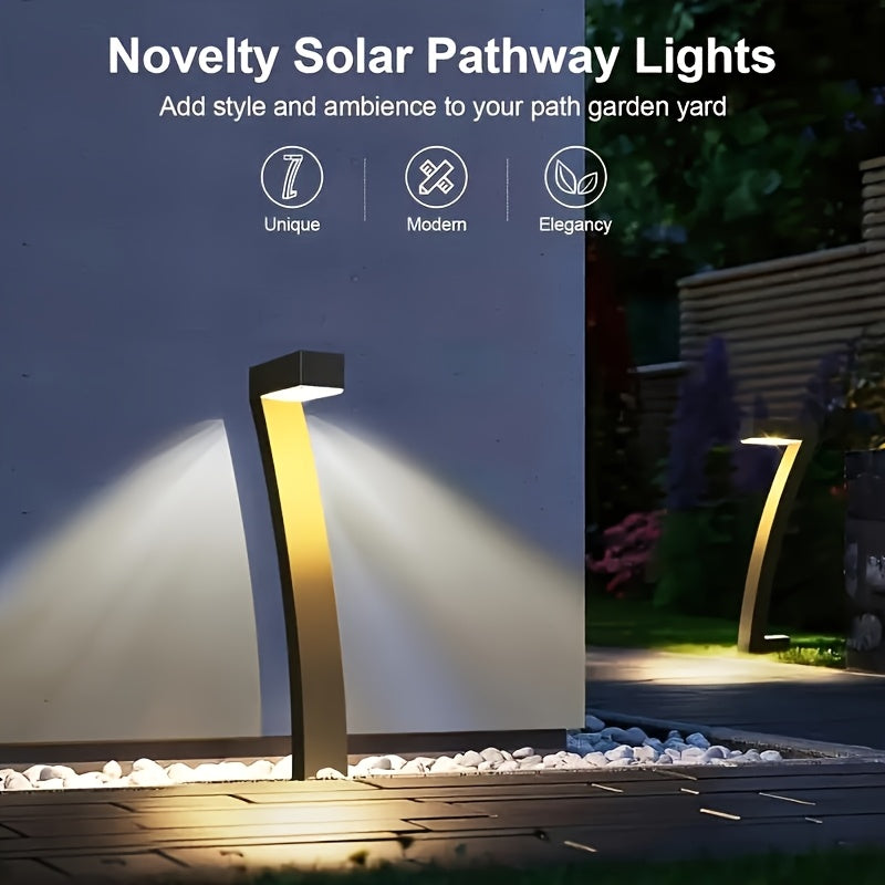 Luces Solares Exteriores, 4 Piezas de Iluminación Solar Decorativa Impermeable con Función Automática de Encendido/Apagado y Duración de 12 Horas para Senderos, Patios y Entradas
