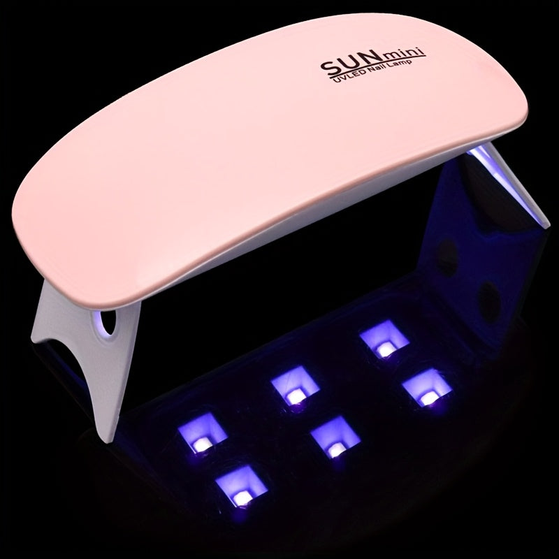 Lámpara UV portátil Sunmini para secar uñas de gel, plegable, con alimentación USB, diseño compacto para uso en casa y salón, secado rápido y ergonómico