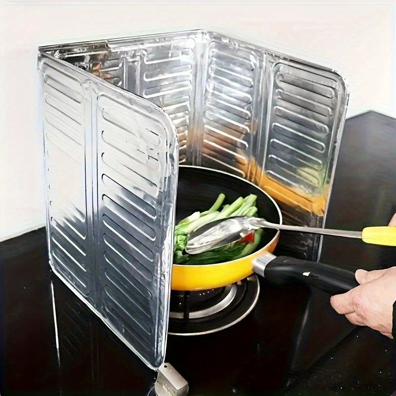 1pc Cubierta de Salpicaduras para Estufa de Aluminio - Protector Resistente al Calor y Aceite, Deflector Anti-Salpicaduras de Grasa, Baffle No Comestible para Estufas de Gas/Eléctricas & Freidoras Profundas, Accesorio Esencial para Prevenir Quemaduras y