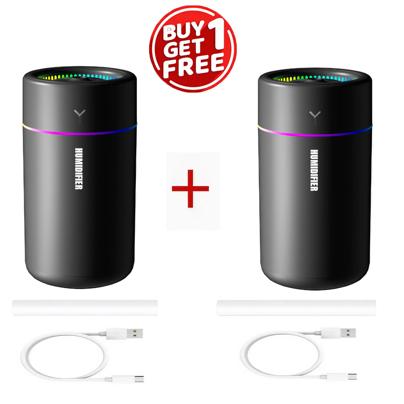 2 humidificadores de niebla fría, sin batería, con luz nocturna, alimentados por USB, ideales para familias, dormitorios, salas, oficinas y autos