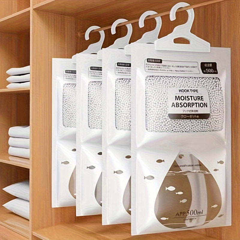 1/3/6 Bolsas de deshumidificador de material nuevo mejorado, deshumidificadores colgantes para dormitorios interiores y armarios para prevenir la humedad.