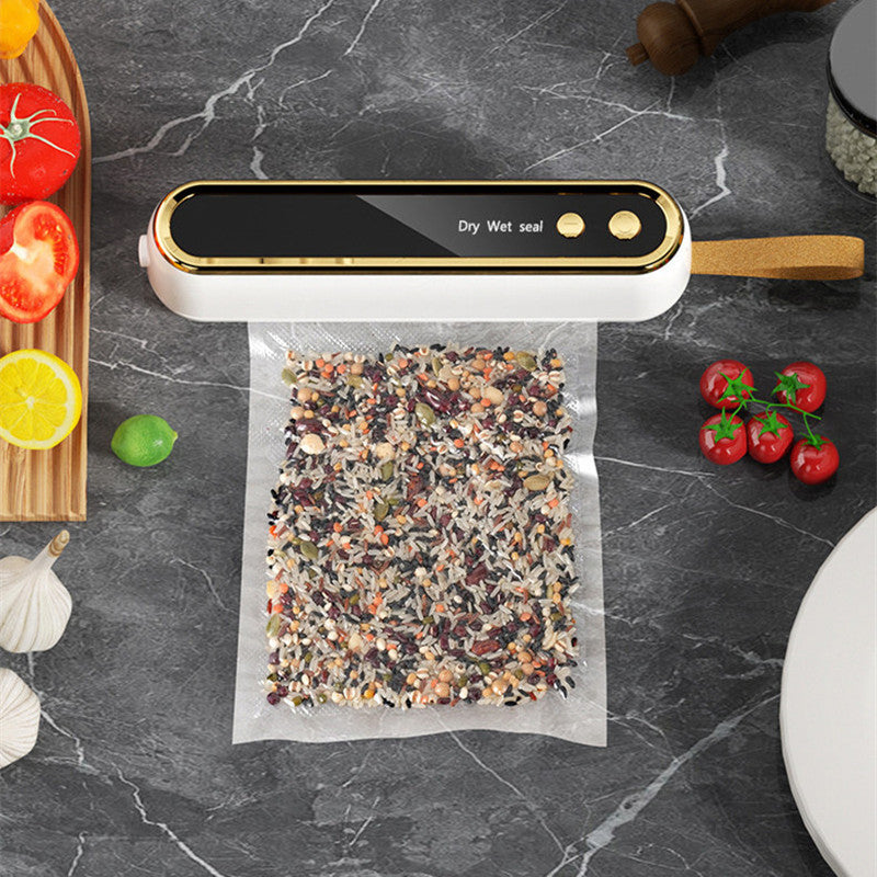 Sellador Automático Multifuncional para Alimentos, Selladora al Vacío Inalámbrica Portátil, con Función de Sellado de Bolsas de Snacks, Conservación Larga Plazo de Alimentos, Diseño Compacto y Fácil de Usar, con Bolsa, Cocina y Picnic al Aire Libre
