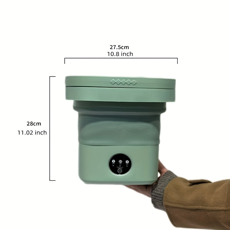 Máquina de Lavado Plegable Compacta y Portátil - Secado Rápido, Doble Propósito con Eliminación de Manchas Profundas, Ideal para Residencias Universitarias y Uso Doméstico, Cuadrada, Enchufe US 110V-130V