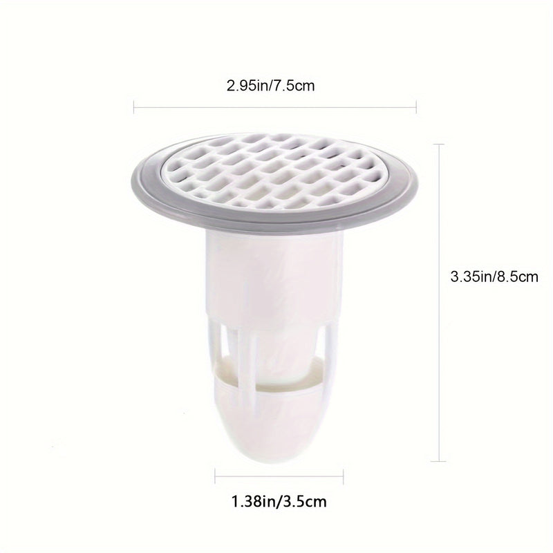 Válvula de drenaje para ducha y bañera, diseño en rejilla, plástico blanco, antiolores, impermeable, fácil de limpiar, ajuste seguro, a prueba de insectos | Accesorio elegante para baño | Material fácil de limpiar