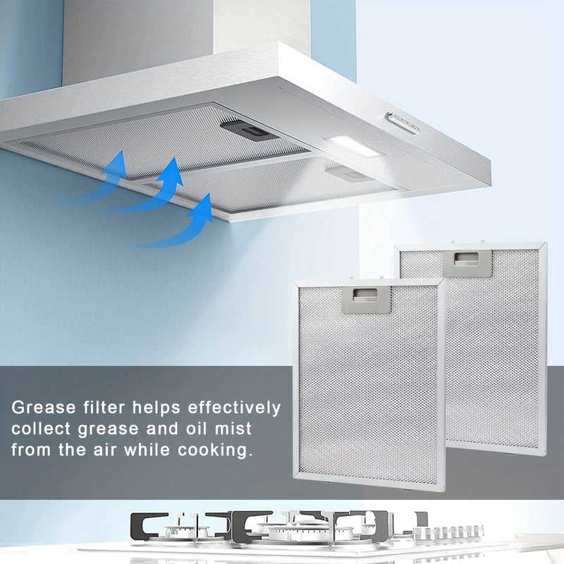 1 Juego/2 Piezas/4 Piezas Malla de Filtro para Campana Extractora de Aleación de Aluminio - Pantallas Filtrantes de Aceite y Grasa para Purificación Eficiente del Aire en Cocinas, Accesorios de Ventilación Bajo Gabinete Fácil Instalación, Filtros de Aire