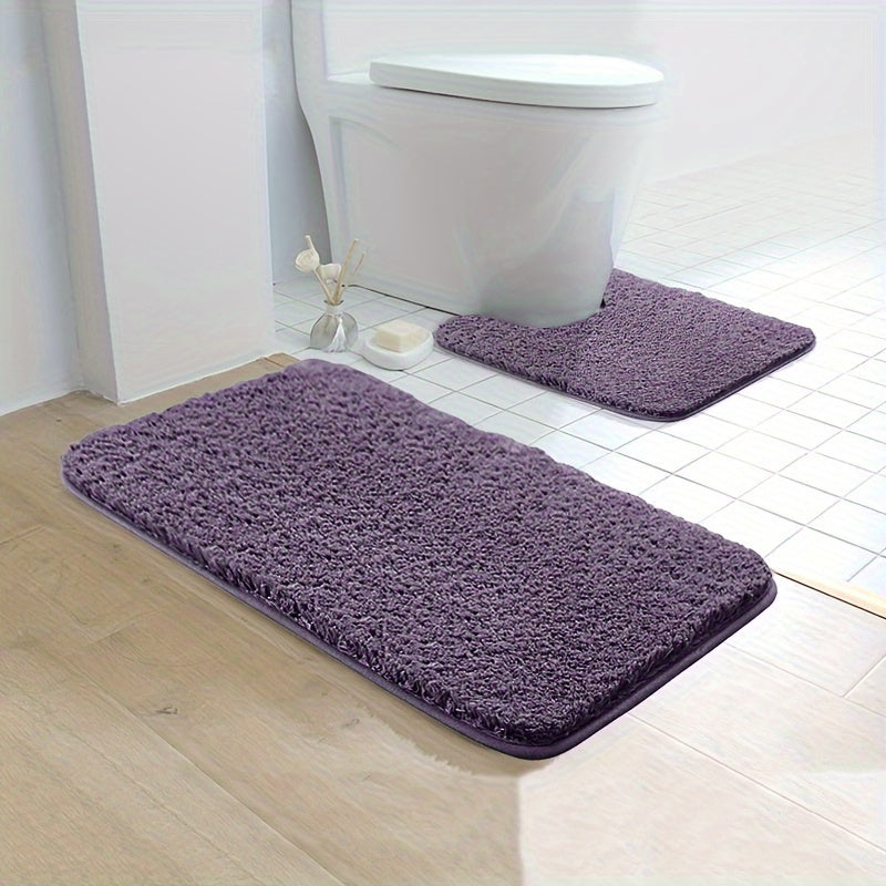 Juego de 2 alfombrillas de baño ultra absorbentes, alfombrillas antideslizantes, alfombrillas de baño premium súper suaves y cómodas, aptas para bañeras, duchas, accesorios de baño, juego de decoración de baño, decoraciones navideñas.