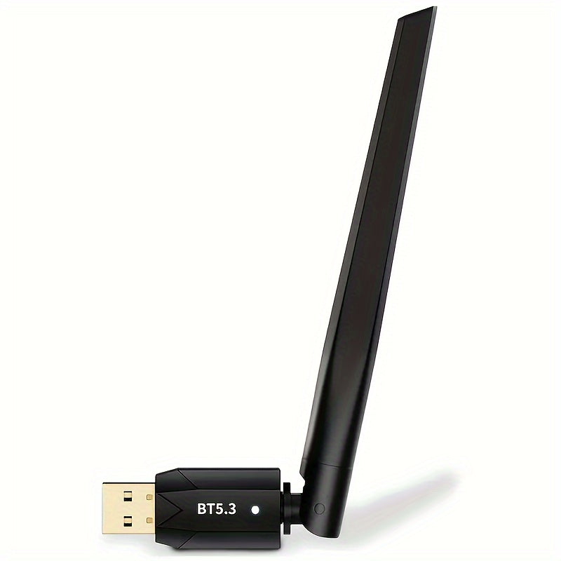 Adaptador inalámbrico USB BT 5.3 de alcance ultra largo, distancia máxima de conexión de alcance abierto de hasta 150 m/49.21 pies, receptor de dongle inalámbrico USB para PC de escritorio y portátiles, compatible solo con Windows 8.1/Windows 10/Windows