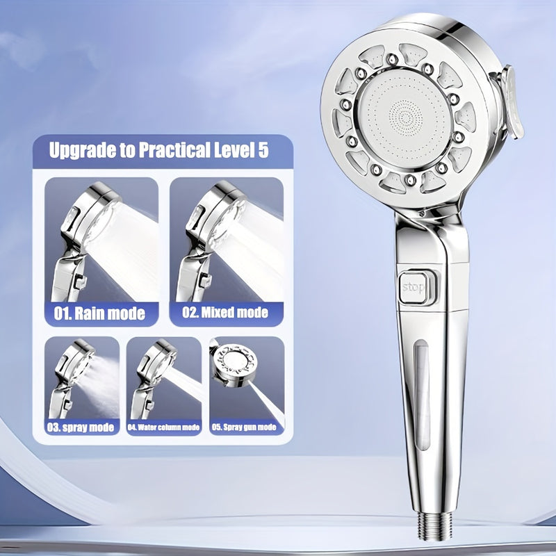 Juego de 3 cabezales de ducha de alta presión, ducha de lluvia manual con soporte americano y manguera flexible, 25 estilos, sin necesidad de electricidad, combo para baño con agua caliente