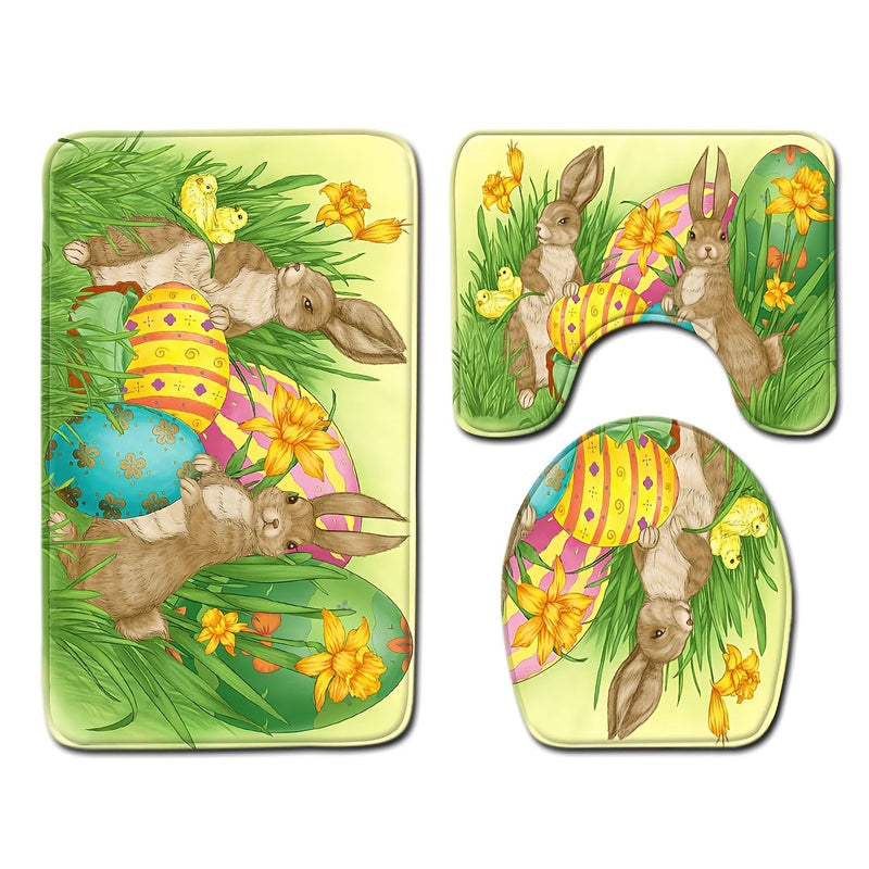 Juego de Baño Navideño, Alfombrilla Antideslizante Santa Claus, Cubre Inodoro en Forma de U, Accesorios Decorativos para el Baño, Regalo de Navidad/Halloween, Decoración Festiva