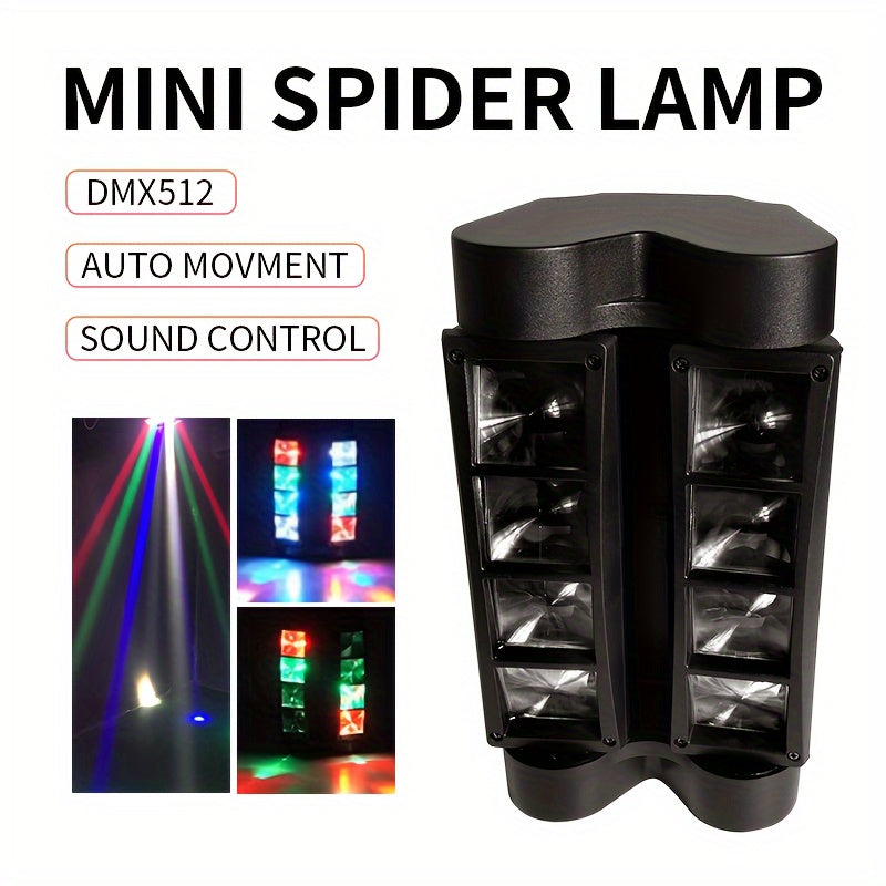 Luces de Cabeza LED con Movimiento, Haz Escénico RGBW de 8×10W para DJ, Adecuado para Discoteca, Boda, Fiesta, Festival y Noche de Actuación