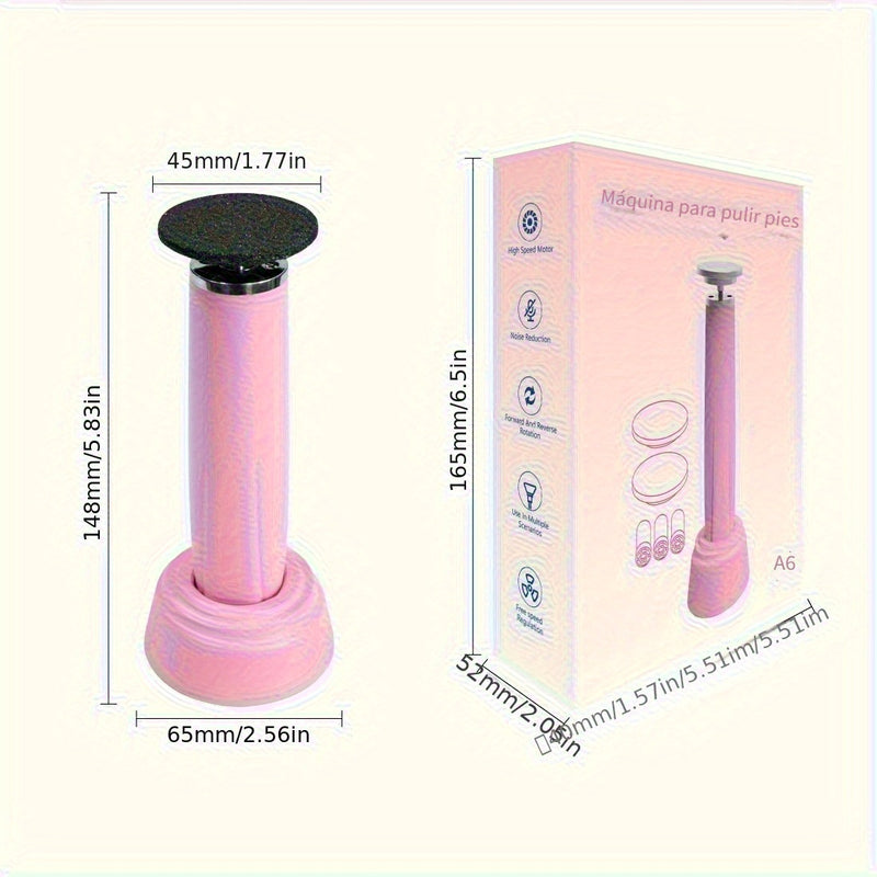 Exfoliador Eléctrico de Pies Compacto con USB - Eliminador de Cutículas Beige Suave para Uso en Casa y Salones de Belleza