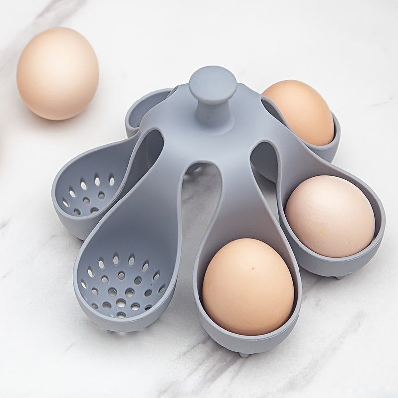 1pc Vaporera de Silicona Resistente a Altas Temperaturas con Mangos Ergonómicos y Agujeros de Ventilación - Segura para Alimentos, Portátil para Cocina en Casa, Camping, Desayuno Familiar, Herramienta de Cocina Compacta, Diseño Perforado