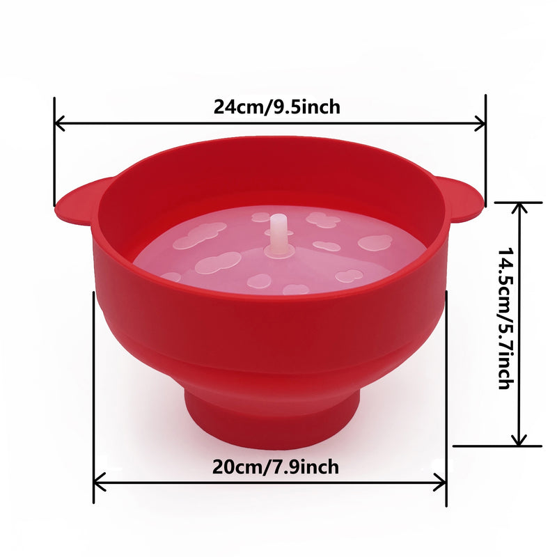 1set Cubo de Palomitas de Maíz de Silicona Plegable para Microondas, Juego de Máquina de Palomitas de Maíz, Tazón de Palomitas de Maíz de Silicona Plegable, Tazón de Palomitas de Maíz de Aire Caliente con Tapa