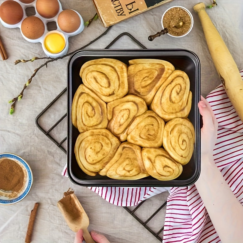 Bandeja de Horneado de Acero al Carbono Resistente - Apta para Horno, Freidora de Aire y Lavavajillas - Antiadherente y Antioxidante - Bandeja Rectangular para Galletas, Pizza y Asados - Fácil Limpieza - Gran Capacidad para Cocinas Domésticas y Comercial