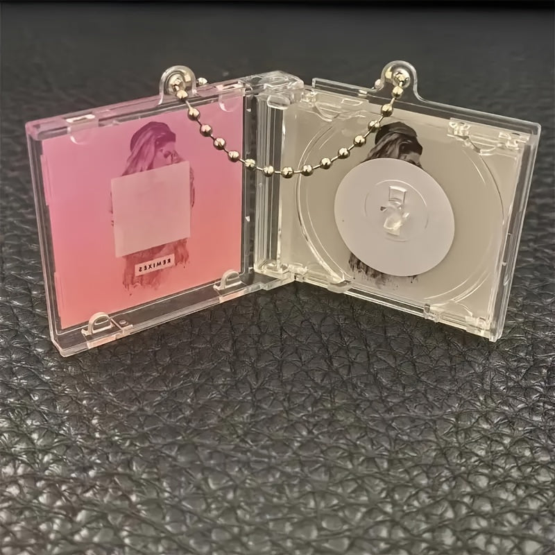 5 unidades de Mini Estuches de CD con llavero, Cajas de plástico transparente con cadenas, Material de plástico duradero, para entusiastas de la música