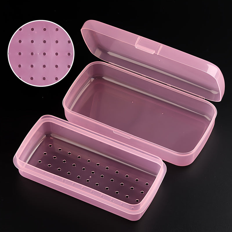 caja de almacenamiento esterilizable para herramientas de manicura, caja de limpieza plástica extraíble con filtro, caja de almacenamiento para uñas y utensilios