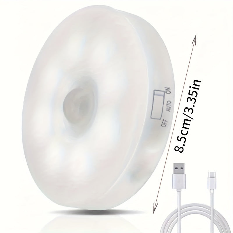Conjunto de 6 Luces Inteligentes con Sensor de Movimiento AMill - Recargables por USB, Modos de Iluminación Doble (Constante y Por Inducción), Luz Suave Sin Deslumbramiento con Sensor de Fuente Luminosa, Diseño Moderno para Escaleras, Dormitorio, Guarder