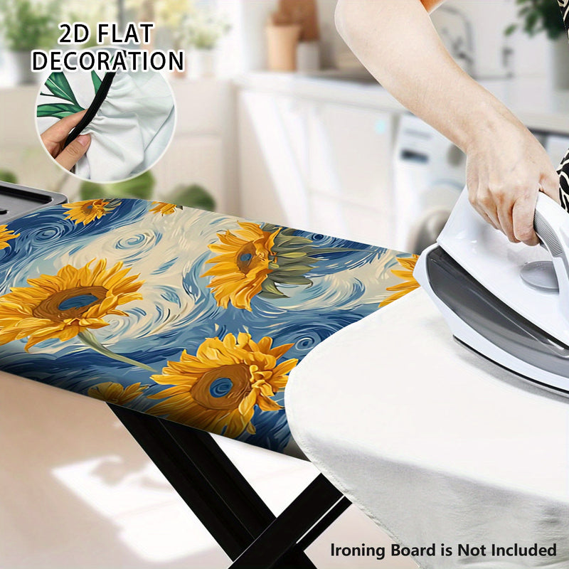 Fundas Lavables para Tabla de Planchar con Estampado Floral Azul - Compatible con la Mayoría de Tablas Prensa, Decoración para Lavandería, Accesorios Fáciles de Instalar (Tabla no Incluida) - Diseño Vibrante y Material Duradero