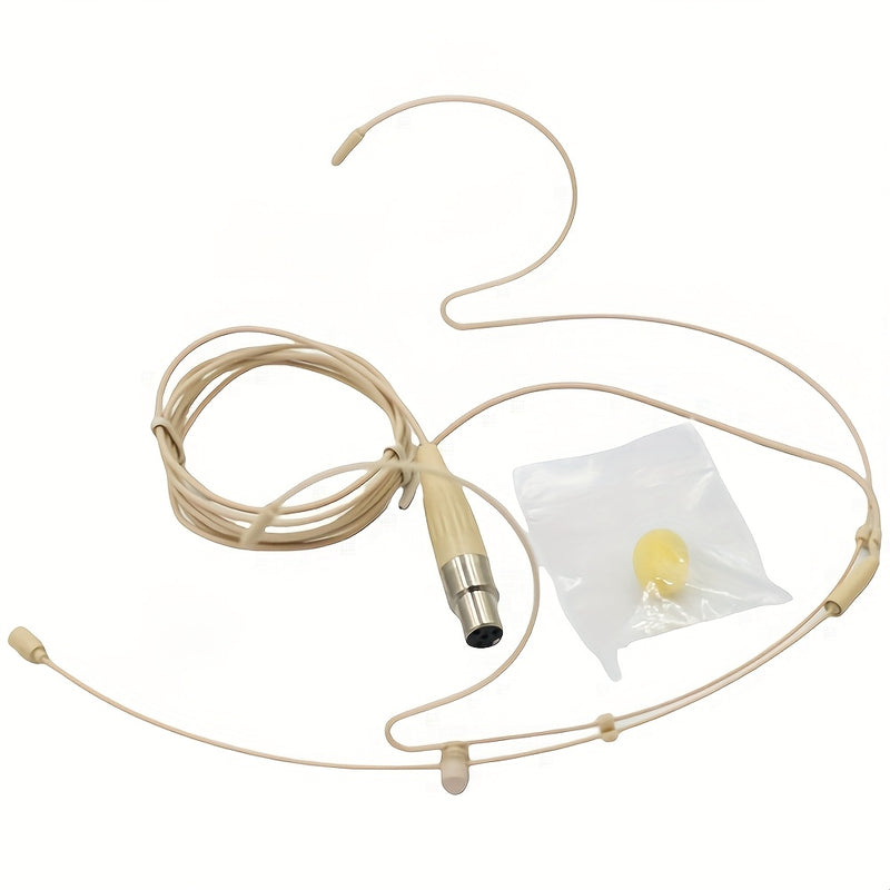 Micrófono de condensador profesional XLR con diadema sobre la oreja, diseño flexible con cable y cubierta de espuma negra, manos libres, ideal para conferencias, presentaciones en vivo, podcasts y enseñanza, equipo de grabación, audio manos libres, cable