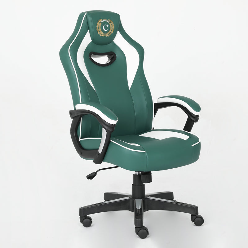 Silla de Juego Ergonómica con Acabado de Cuero Sintético - Silla de Oficina Estilo Carrera Ajustable con Soporte Lumbar y Apoyabrazos, Perfecta para Uso en Casa o Oficina