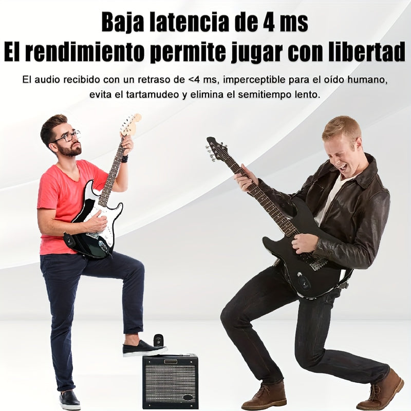 Sistema inalámbrico para guitarra/bajo: transmisor y receptor para guitarra eléctrica, pastillas acústicas e instrumentos de viento, y pastillas para bajo eléctrico | Transmisión de audio Hi-Fi para múltiples dispositivos