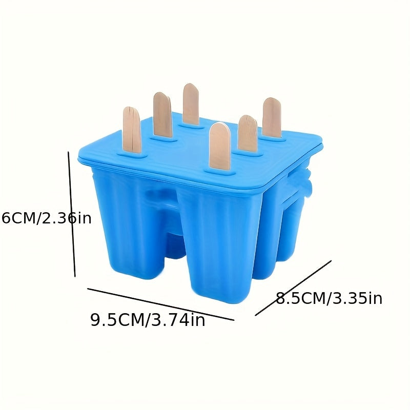 Formas para paletas de hielo, moldes para paletas de silicona de un solo paquete o dos piezas libres de BPA, reutilizables y de fácil desmoldeo (verde y azul)