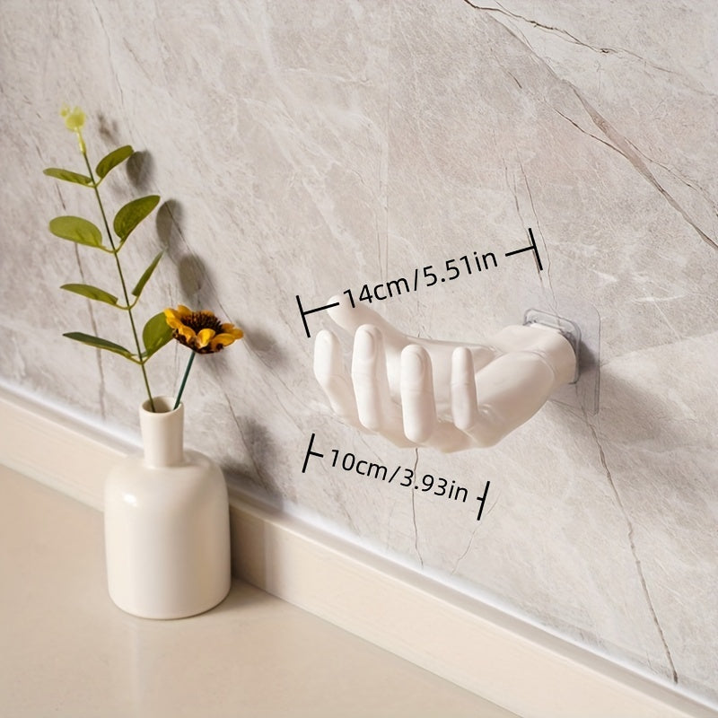 1 gancho adhesivo en forma de palma, accesorio de almacenamiento sin marcas para pared, práctico para oficina, ideal para baños, habitaciones u oficinas, para colgar llaves, joyas, bufandas o jabón