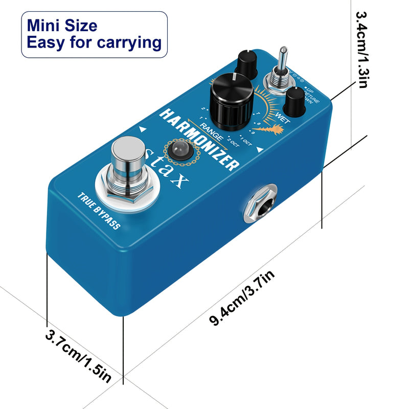 Pedal de efecto de armonizador de guitarra Efectos digitales de octava Pedales de armonía Desintonizador de tono para guitarra bajo Tamaño mini con conmutación real