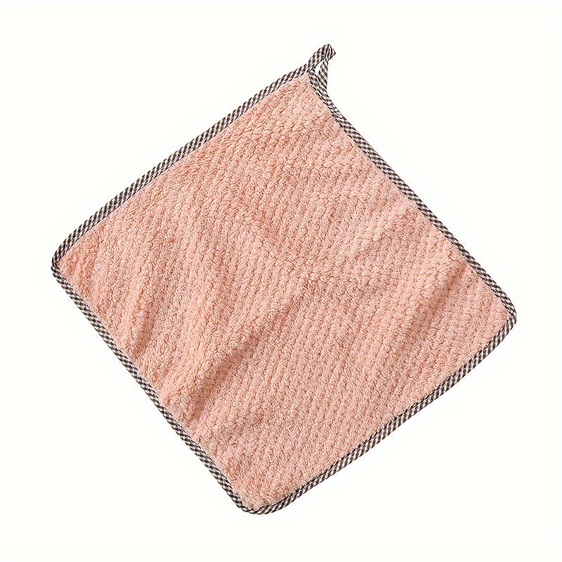 1 Paño de Microfibra para Limpieza, 25 × 25 cm, Ligero y Absorbente, Toalla Especial para Cocina con Diseño en Cuadros de Piña, Coral Velvet