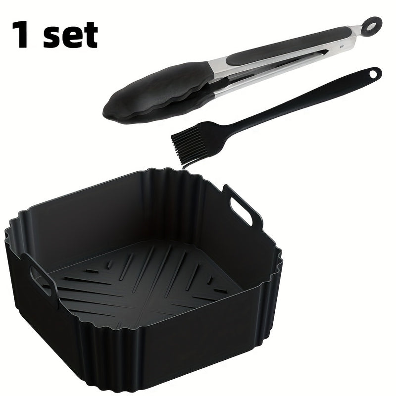 8,86 pulgadas de reutilizables, rectangulares, de silicona para freidor de aire, para Ninja AF140, AF141, AF180, AF181, Philips HD9270 y otros modelos - Antiadherente, resistente al calor, fácil limpieza, accesorio para hornear | Forma cuadrada | Silicon