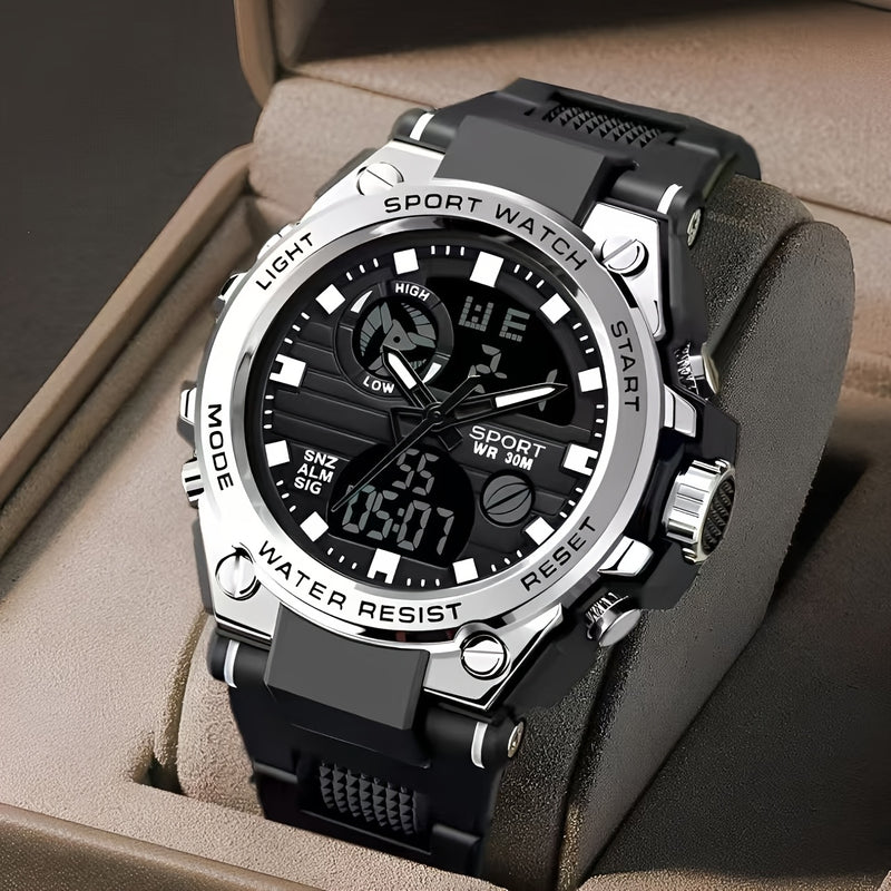 Reloj electrónico multifuncional, moderno para adolescentes, reloj despertador luminoso impermeable con cronómetro, fecha y diseño deportivo casual