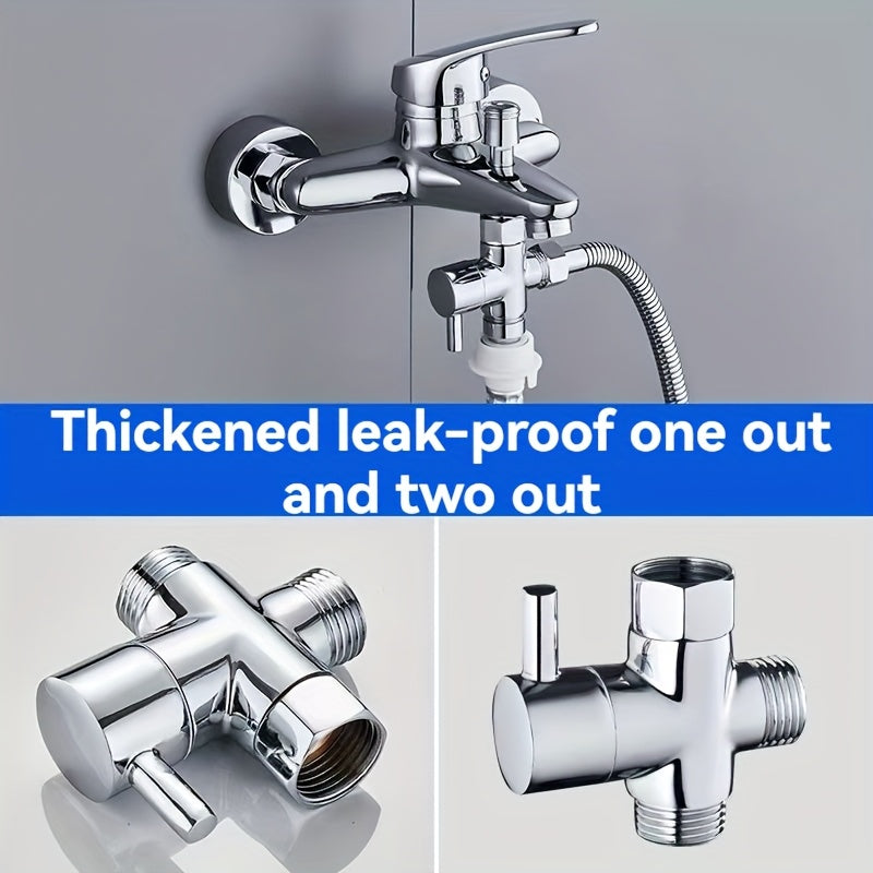 Válvula de ángulo de tres vías con una entrada y dos salidas, válvula de salida doble para el hogar con interruptor, distribuidor de ducha, válvula distribuidora de cabezal de ducha, diámetro de 20 mm, 3 vías, sistema de ducha universal de reemplazo, ada