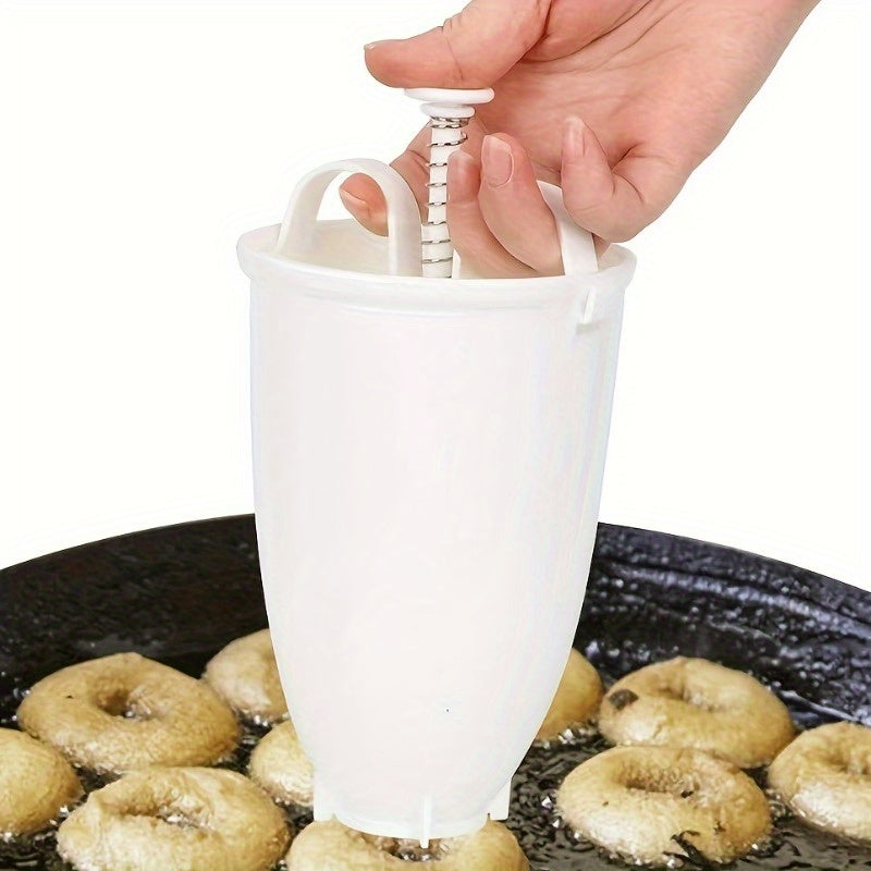 Fabricante de donas no eléctrico fácil de usar - Herramienta manual de plástico duradero para hornear en casa y en restaurantes, anillos uniformes, no se necesita electricidad, capacidad de hornear en gran cantidad, material fácil de limpiar, equipo de d