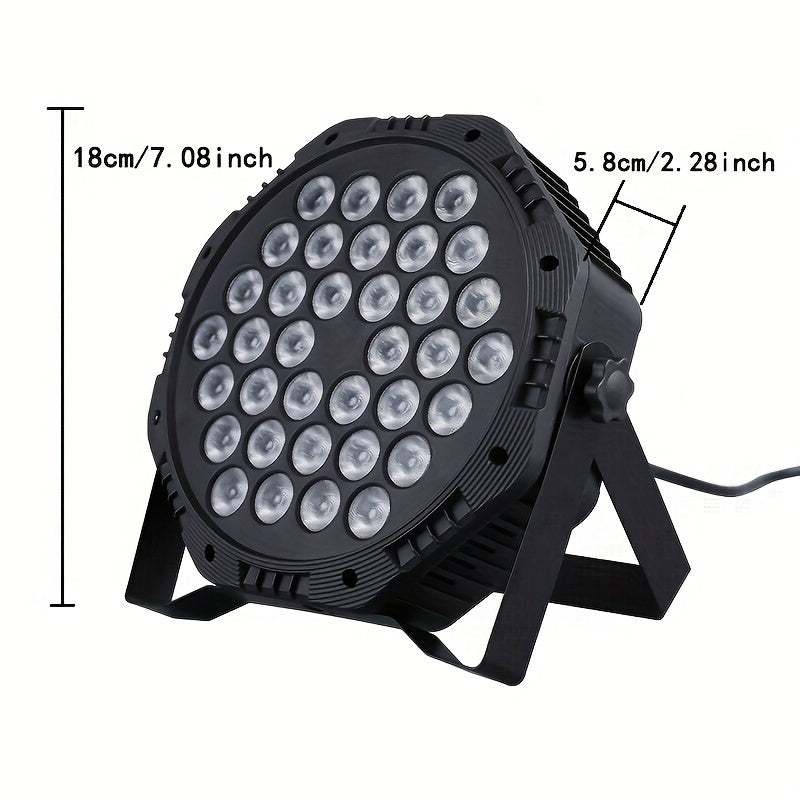 1pc Luz Par DJ RGB de 36 LED - Control Remoto Inalámbrico - Colores Vibrantes para Bodas, Cumpleaños, Navidad, Espectáculos de Música, Fiestas de Baile