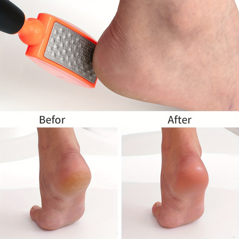 CANVALITE Lima de Pies Manual/Eléctrica de Doble Cara - Acero Inoxidable con Superficie de Pulido Dual, para Hogar y Salón, Herramienta de Pedicura, Diseño Ergonómico y Construcción Duradera