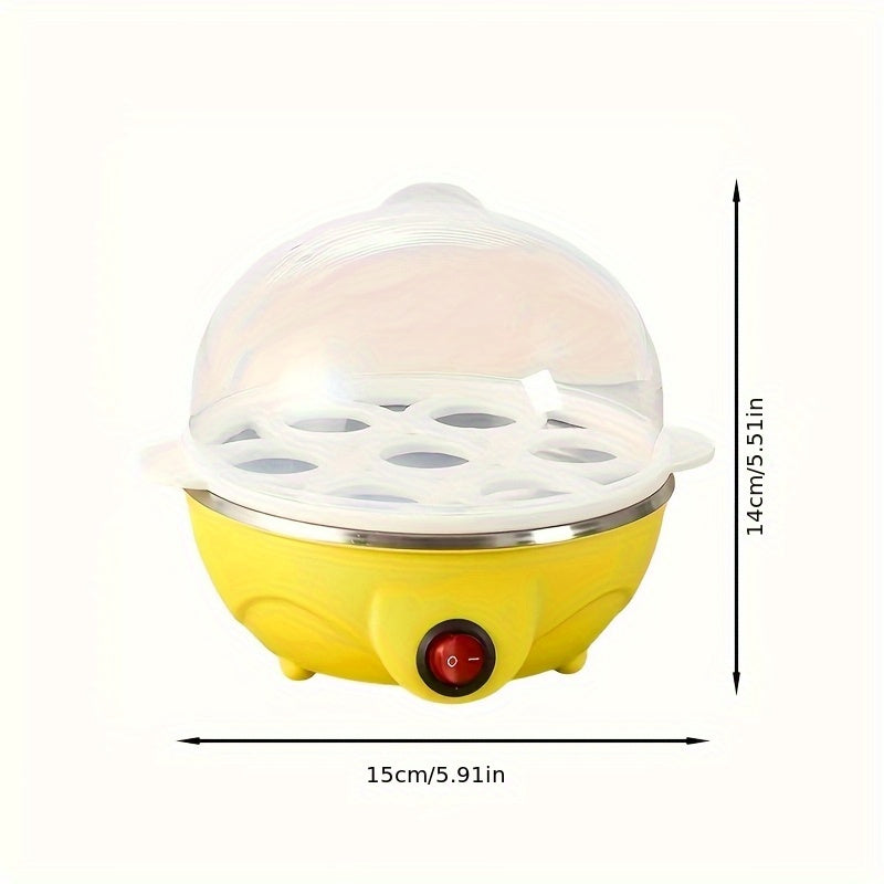 Vaporera Americana con Apagado Automático, Cocina de Huevos Multifuncional para el Hogar, Hacedor de Huevos Escalfados y Revueltos Pequeño, Máquina de Desayuno, 1pc Fácil de Usar con Función de Cierre Automático - Acero Inoxidable y PP Grado Alimenticio,