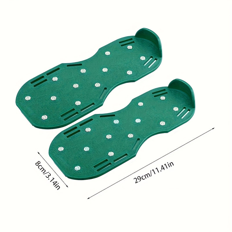 2 Pares de Zapatos con Clavos para Césped Resistentes - Con Puntas Largas para Descompactar Suelo, Corte de Hierba y Jardinería - Calzado Duradero para Aireación con Clavos Metálicos Galvanizados - Compatibles con Cortacéspedes Manuales y Deshierbadores