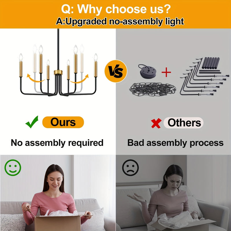 6 Luces Lámpara de Techo Estilo Rústico, y Dorado, Iluminación para Comedor, Accesorios Colgantes Modernos e Industriales para Dormitorio, Entrada, Sala y Recibidor, Base E14 (Bombillas No Incluidas)