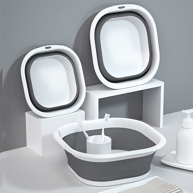 Baño de pies plegable, lavabo portátil con tapa, cubo de remojo de pies plegable, masajeador de pies portátil, función de masaje de puntos de acupuntura, bañera - Adecuado para baño, sala de estar, dormitorio, se adapta a todas las estaciones.
